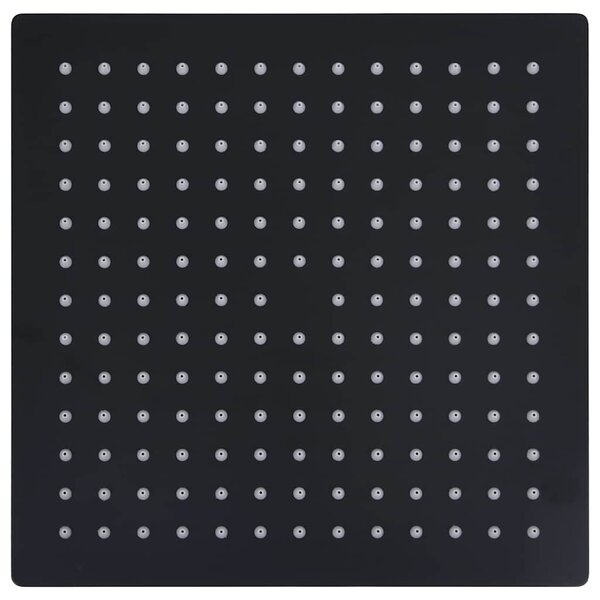 Dešťová sprchová hlavice nerezová ocel 25x25 cm čtvercová černá 147696