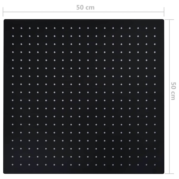 Dešťová sprchová hlavice nerezová ocel 50x50 cm čtvercová černá 147699