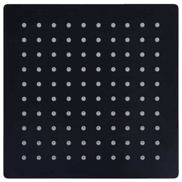 Dešťová sprchová hlavice nerezová ocel 20x20 cm čtvercová černá 147695