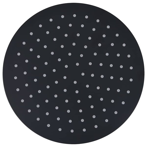 Dešťová sprchová hlavice nerezová ocel 25 cm kulatá černá 147691