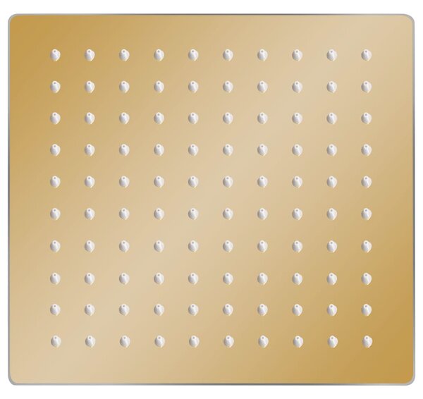 Dešťová sprchová hlavice nerezová ocel 20x20 cm čtvercová zlatá 147708