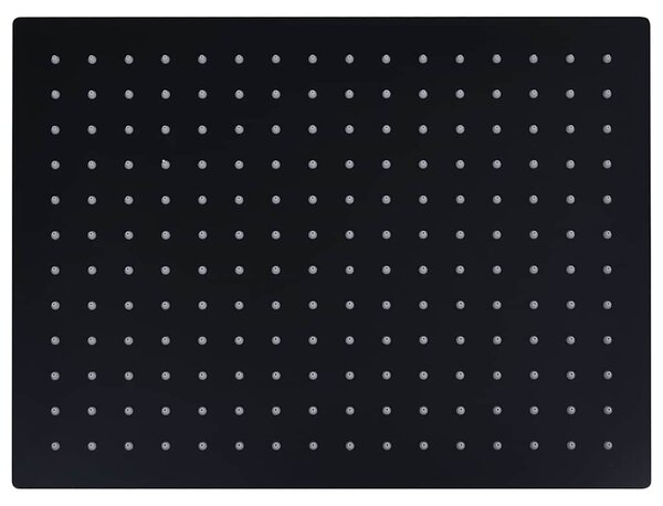 Sprchová hlavice nerezová ocel 40 x 30 cm obdélníková černá 147701