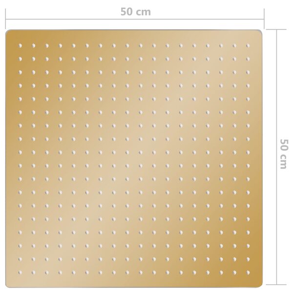 Dešťová sprchová hlavice nerezová ocel 50x50 cm čtvercová zlatá 147712