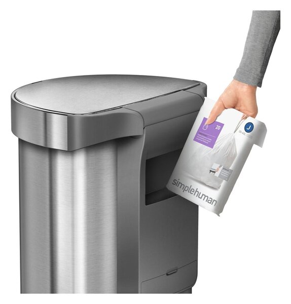 Bezdotykový odpadkový koš z nerezové oceli 45 l - simplehuman