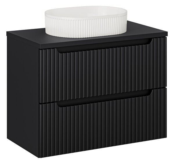 Comad Koupelnová skříňka s deskovým umyvadlem SET-NOB B BLACK 80 černá mat