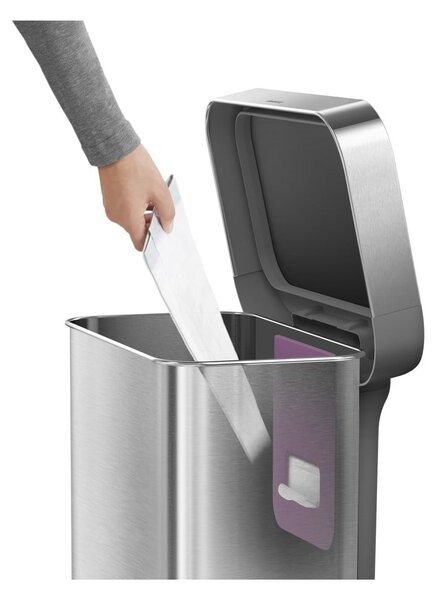 Pedálový odpadkový koš z nerezové oceli 45 l - simplehuman