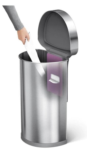 Bezdotykový odpadkový koš z nerezové oceli 45 l - simplehuman