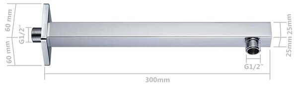 Podpůrné rameno do sprchy hranol nerez 201 stříbrné 30 cm 147730