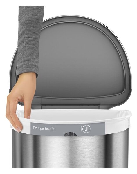 Bezdotykový odpadkový koš z nerezové oceli 45 l - simplehuman