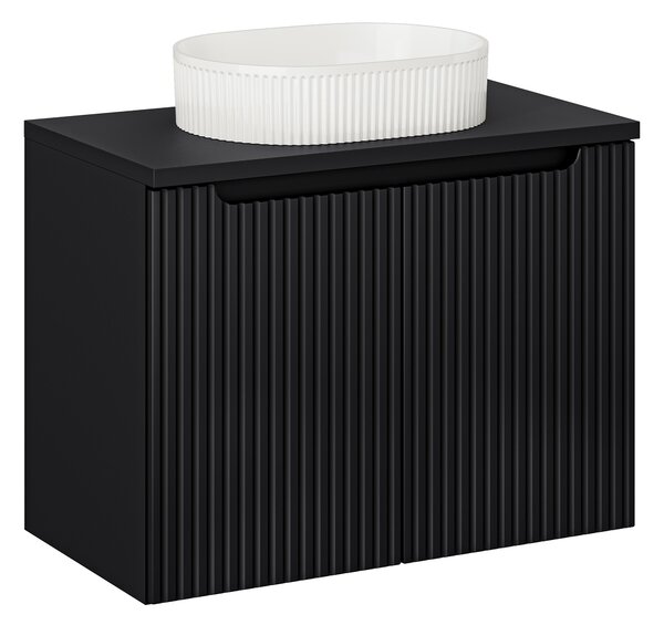 Comad Koupelnová skříňka s deskovým umyvadlem SET-NOB B BLACK 80 II černá mat