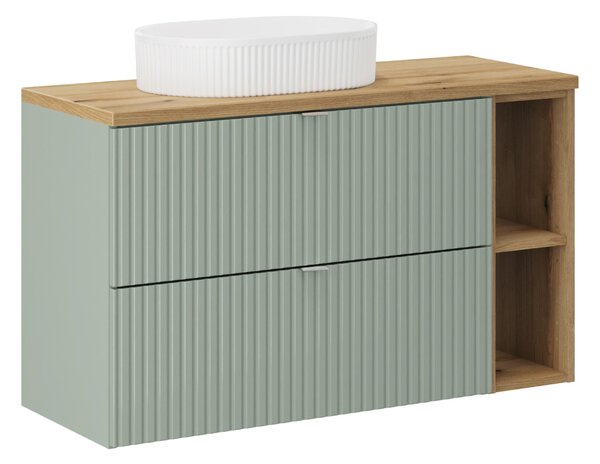 Comad Koupelnová skříňka s deskovým umyvadlem SET-LRG B OAK 100 zelená/dub coast evoke