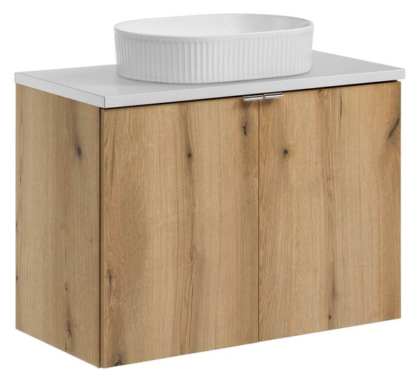 Comad Koupelnová skříňka s deskovým umyvadlem SET-NOA B WHITE 80 dub coast evoke/bílá