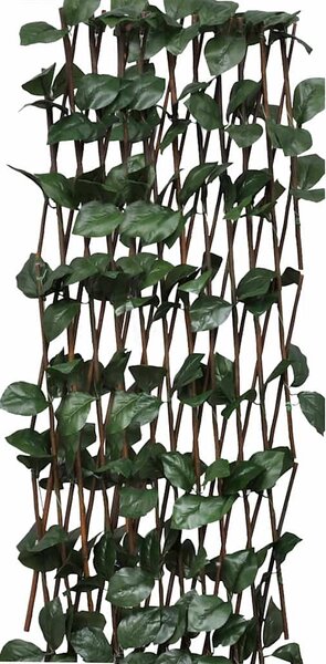 Vrbový trelážový plot 5 ks s umělými listy 180 x 30 cm 147751