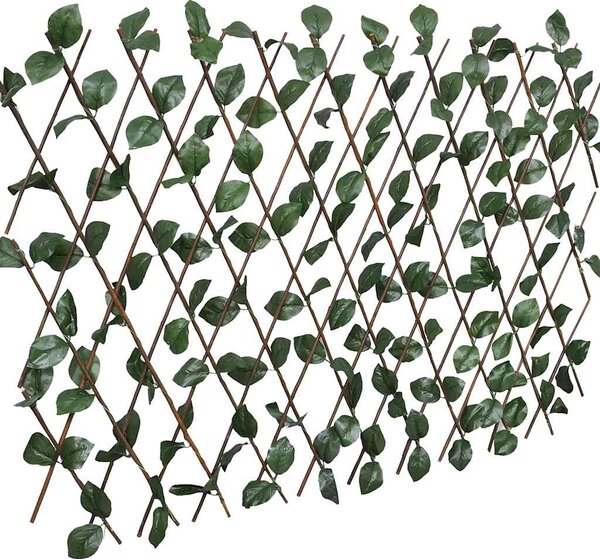 Vrbový trelážový plot 5 ks s umělými listy 180 x 30 cm 147751