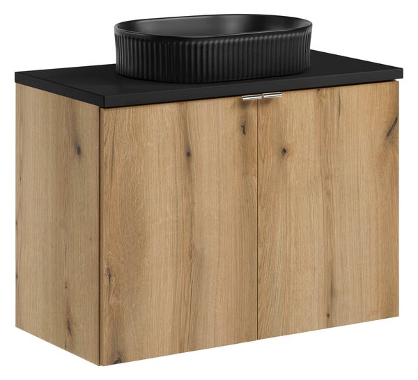 Comad Koupelnová skříňka s deskovým umyvadlem SET-NOA B BLACK 80 dub coast evoke