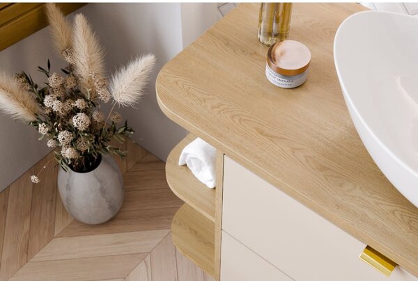 Comad Koupelnová skříňka s deskovými umyvadly set Aster White 100 bílá/dub cremona