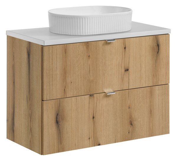Comad Koupelnová skříňka s deskovým umyvadlem SET-NOA B WHITE II 80 dub coast evoke/bílá
