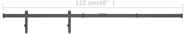 Kování pro posuvné dveře skříně uhlíková ocel 122 cm 148016