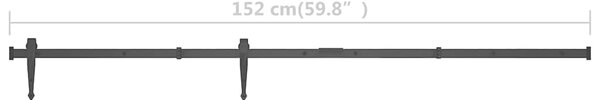 Kování pro posuvné dveře skříně uhlíková ocel 152 cm 148023