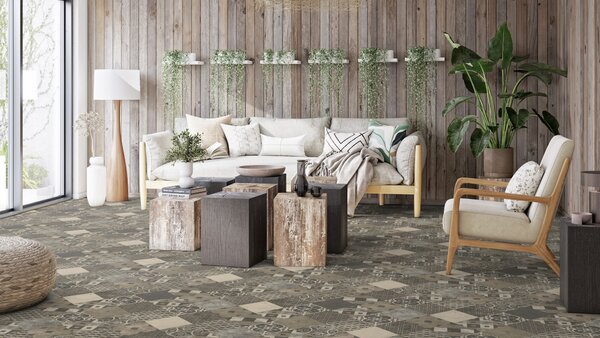 PVC Tarkett Iconik 450 - Zaragoza Tile Stone 4 m