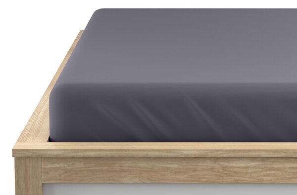 Napínací prostěradlo z mikrovlákna tmavě šedé 90 x 200 cm