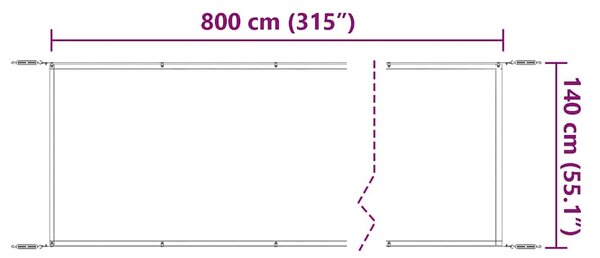 Vertikální markýza taupe 140 x 800 cm oxfordská látka 148413