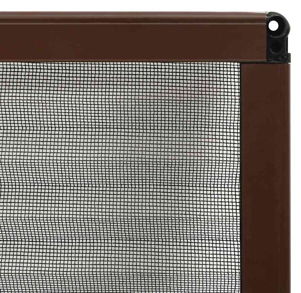 Plisovaná okenní síť proti hmyzu hliník hnědá 60 x 80 cm 148653