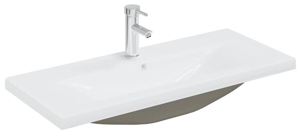 Zápustné umyvadlo s baterií 101 x 39 x 18 cm keramické bílé 148626