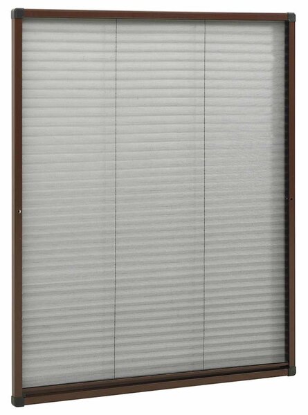 Plisovaná okenní síť proti hmyzu hliník hnědá 60 x 80 cm 148653