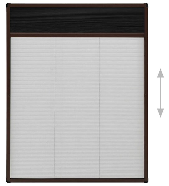 Plisovaná okenní síť proti hmyzu hliník hnědá 60 x 80 cm 148653