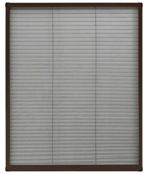 Plisovaná okenní síť proti hmyzu hliník hnědá 60 x 80 cm 148653
