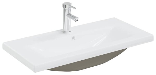 Zápustné umyvadlo s baterií 81 x 39 x 18 cm keramické bílé 148625