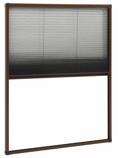 Plisovaná okenní síť proti hmyzu hliník hnědá 60 x 80 cm 148653