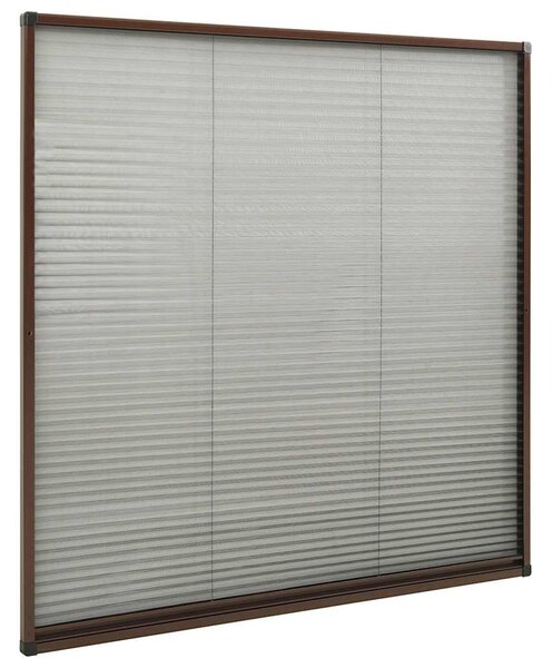 Plisovaná okenní síť proti hmyzu hliník hnědá 120 x 120 cm 148656
