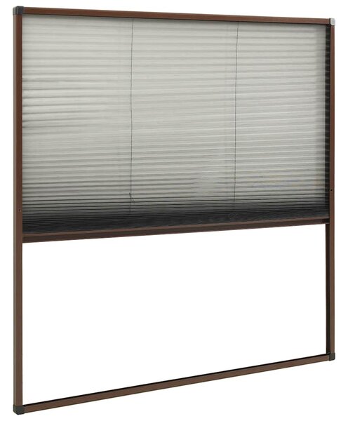 Plisovaná okenní síť proti hmyzu hliník hnědá 120 x 120 cm 148656