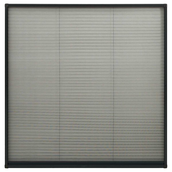 Plisovaná okenní síť proti hmyzu hliník antracitová 120x120 cm 148666