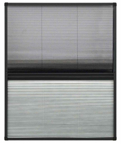 Plisovaná okenní síť proti hmyzu se zástěnou hliník 80 x 100 cm 148683