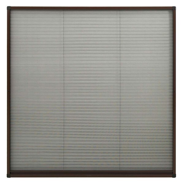 Plisovaná okenní síť proti hmyzu hliník hnědá 120 x 120 cm 148656