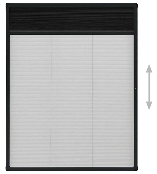 Plisovaná okenní síť proti hmyzu hliník antracitová 80 x 100 cm 148664