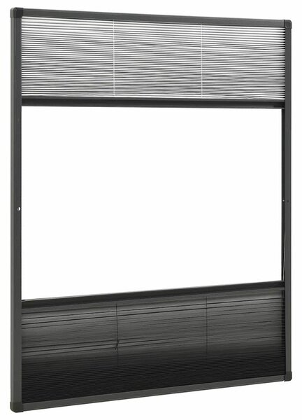 Plisovaná okenní síť proti hmyzu se zástěnou hliník 80 x 100 cm 148683