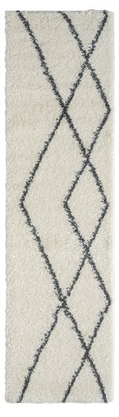 My Flair, Běhoun My Shaggy Raute creme, 80x200, černobílá, chodba / předsíň