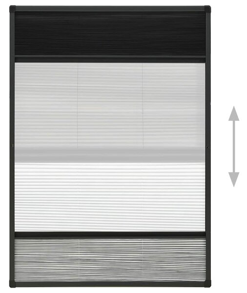 Plisovaná okenní síť proti hmyzu se zástěnou hliník 80 x 120 cm 148684