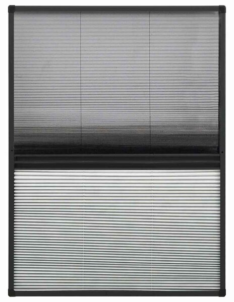 Plisovaná okenní síť proti hmyzu se zástěnou hliník 80 x 120 cm 148684