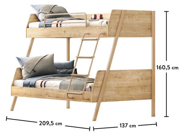 Čilek Studentská patrová postel (90x200-120x200 cm) Mocha