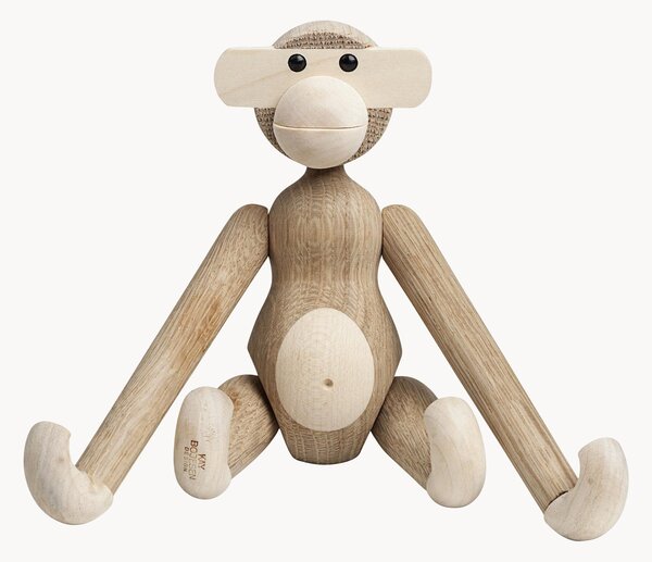 Designová dekorace z dubového dřeva Monkey, V 19 cm