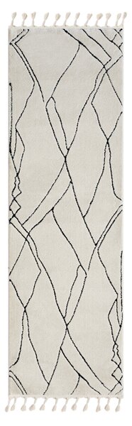 My Flair, Běhoun Moroccan Magic CA40047 weiß, 80x250, černobílá, ložnice