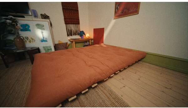 Hnědá rozkládací pohovka 140 cm Roots - Karup Design
