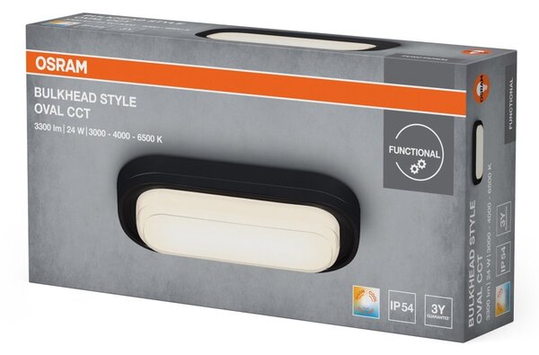 Stropní svítidlo Bulkhead Style, černá, laditelná bílá, 24,00 W
