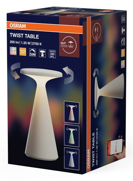 Venkovní stolní lampa SMART+ Bluetooth Twist, RGBW IP44