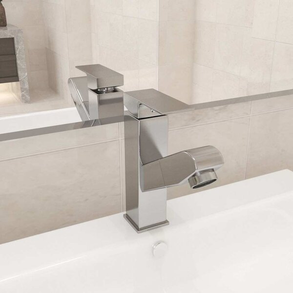 Umyvadlová baterie s vytahovací sprškou stříbrná 157 x 172 mm 149079